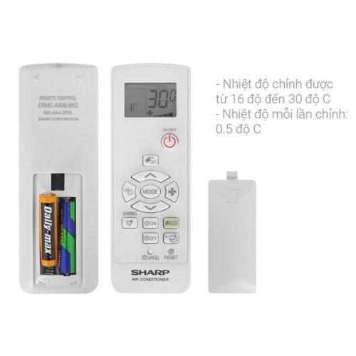 dieu khien dieu hoa sharp 1 chieu inverter ah x10zew