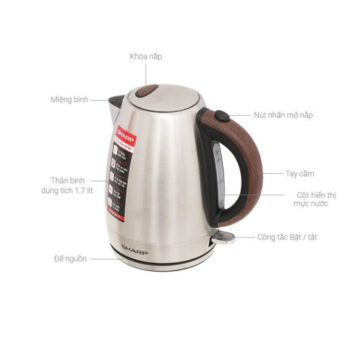 Kích thước Bình đun siêu tốc Sharp 1.7 lít EKJ-17EVSD-WD